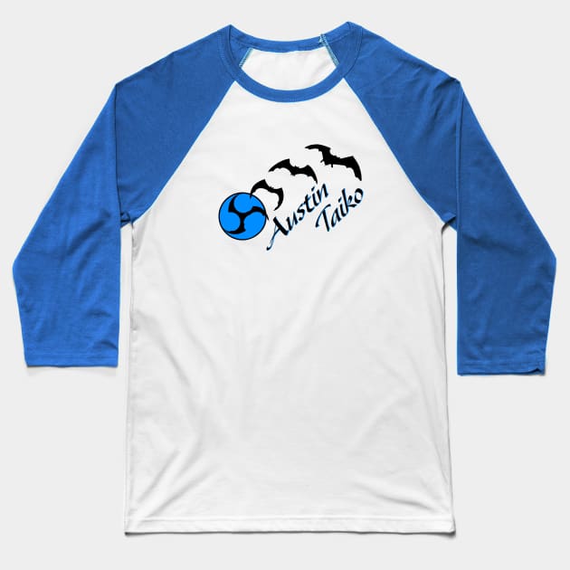 AT Bat Mitsudomoe black blue Baseball T-Shirt by Austin Taiko